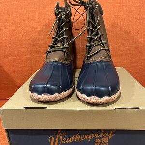 Weatherproof Heritage Brown and Navy Boots NIB